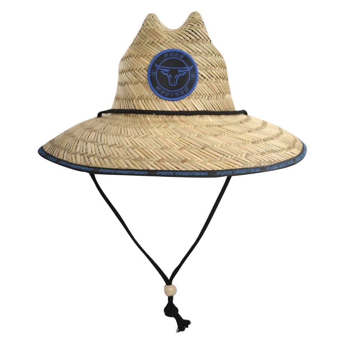 Pure Western HATS - Straw OSFA / Royal Blue Pure Western Kids Rodeo Print Straw Hat