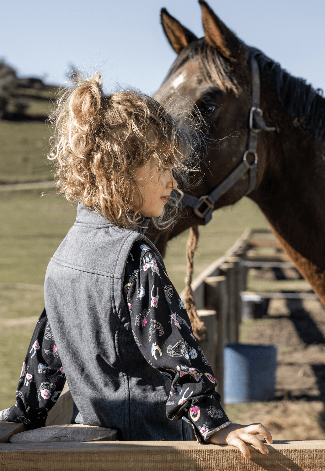 Pure Western CLOTHING-Girls Jackets Pure Western Girls Shirley Softshell Vest
