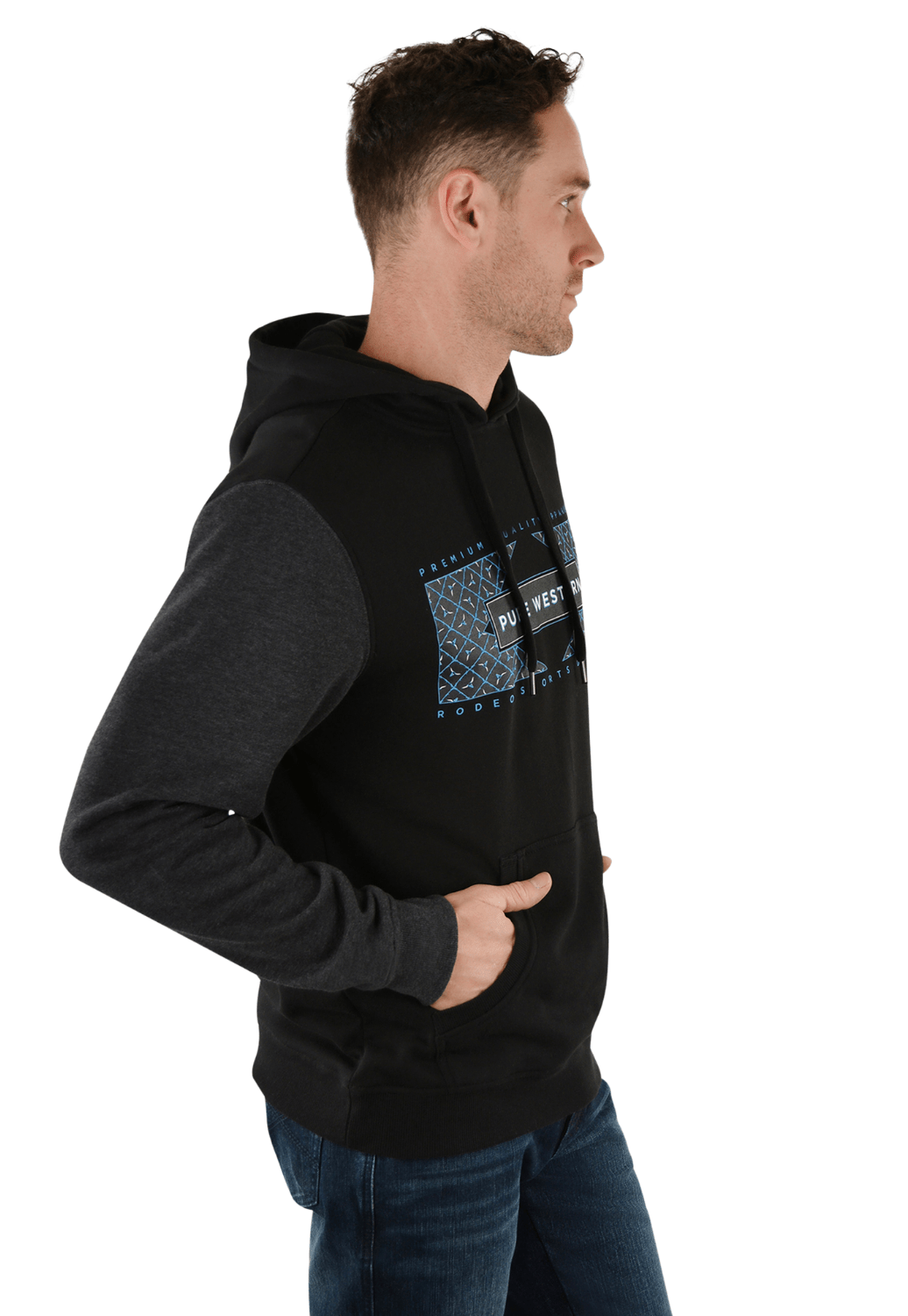 Pure Western CLOTHING-Mens Pullovers Pure Western Mens Oakville Hoodie