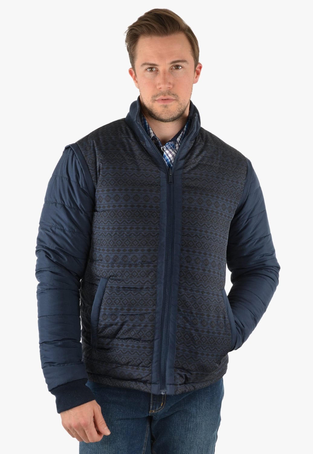 Pure Western CLOTHING-Mens Jackets Pure Western Mens Patterson Reversible Jacket