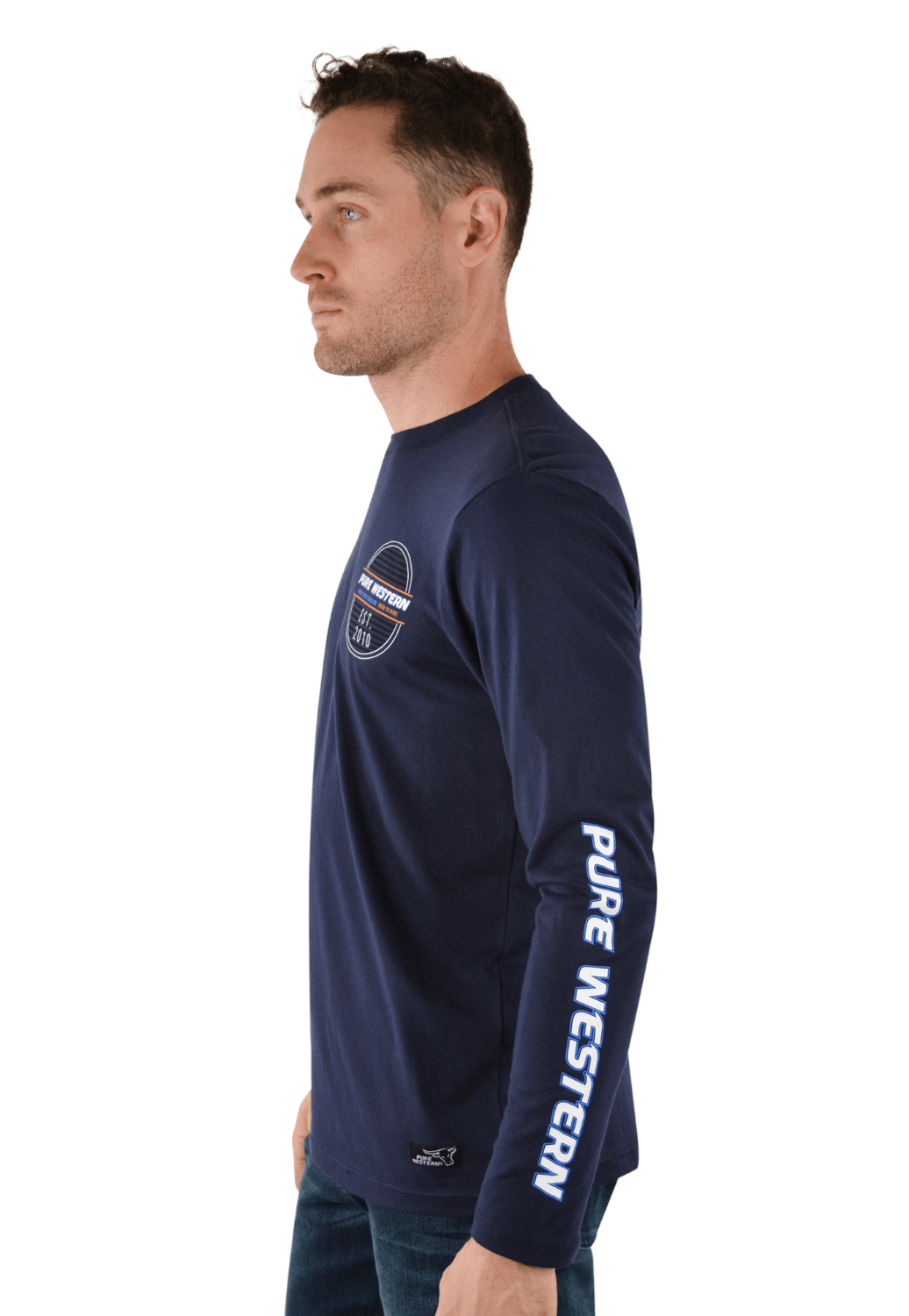 Pure Western CLOTHING-Mens Long Sleeve Shirts Pure Western Mens Ryde Long Sleeve T-Shirt