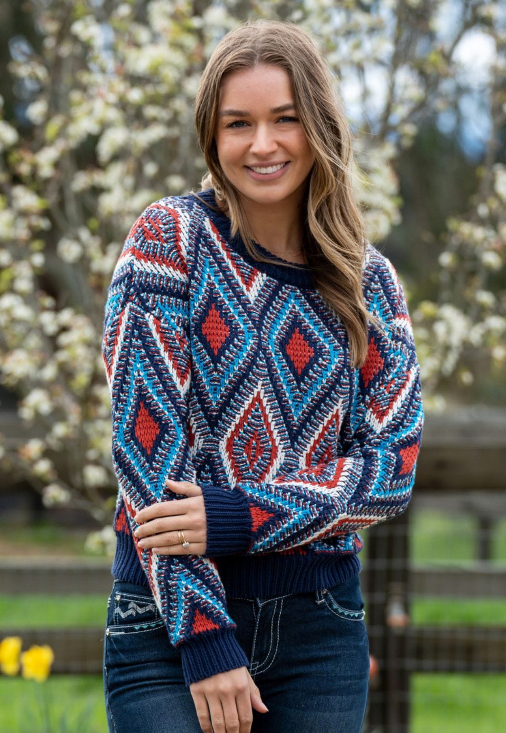 Pure Western CLOTHING-Womens Pullovers Pure Western Womens Geneva Knit