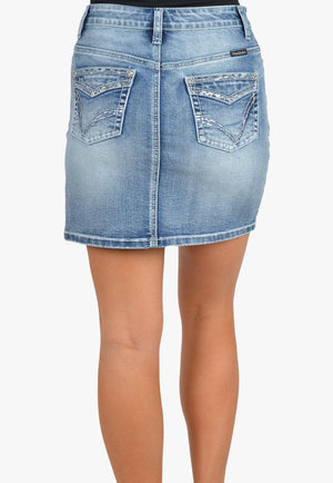 Pure Western CLOTHING-Womens Skirts Pure Western Womens Vicki Denim Skirt