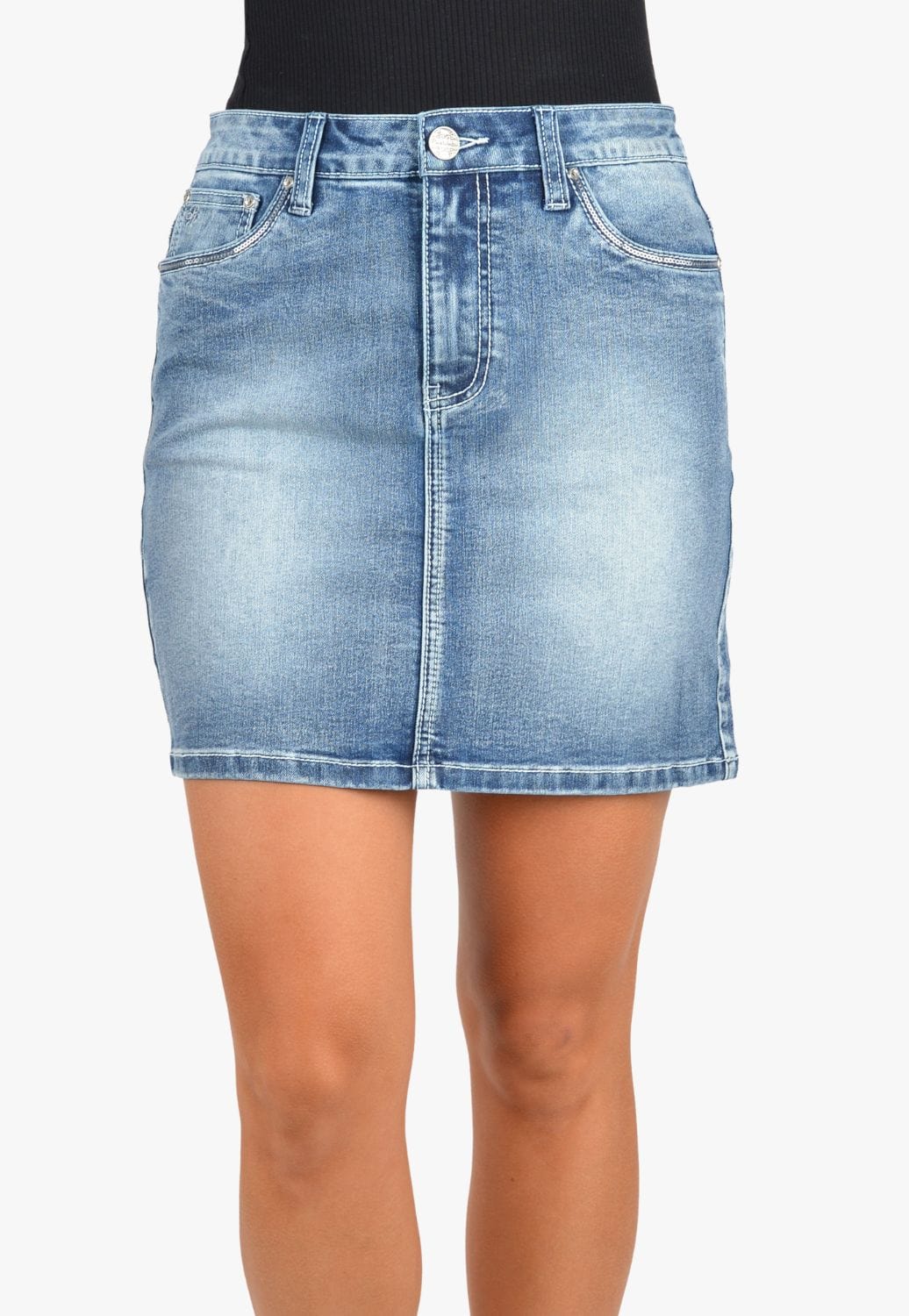 Pure Western CLOTHING-Womens Skirts Pure Western Womens Vicki Denim Skirt