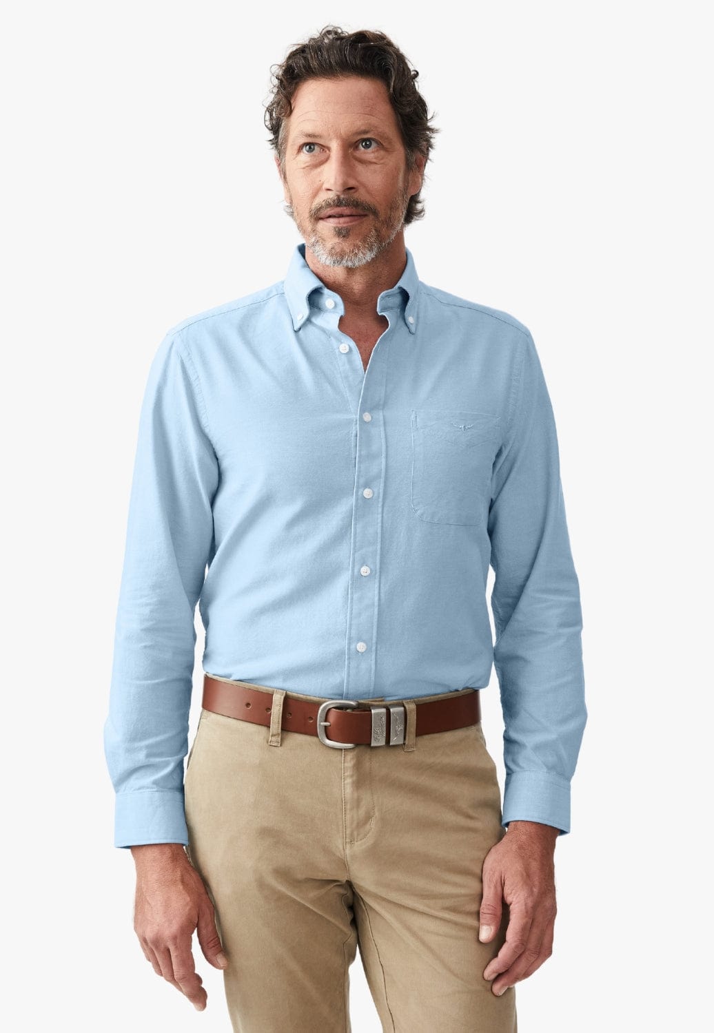 R.M. Williams CLOTHING-Mens Long Sleeve Shirts R.M. Williams Mens Collins Button Down Shirt