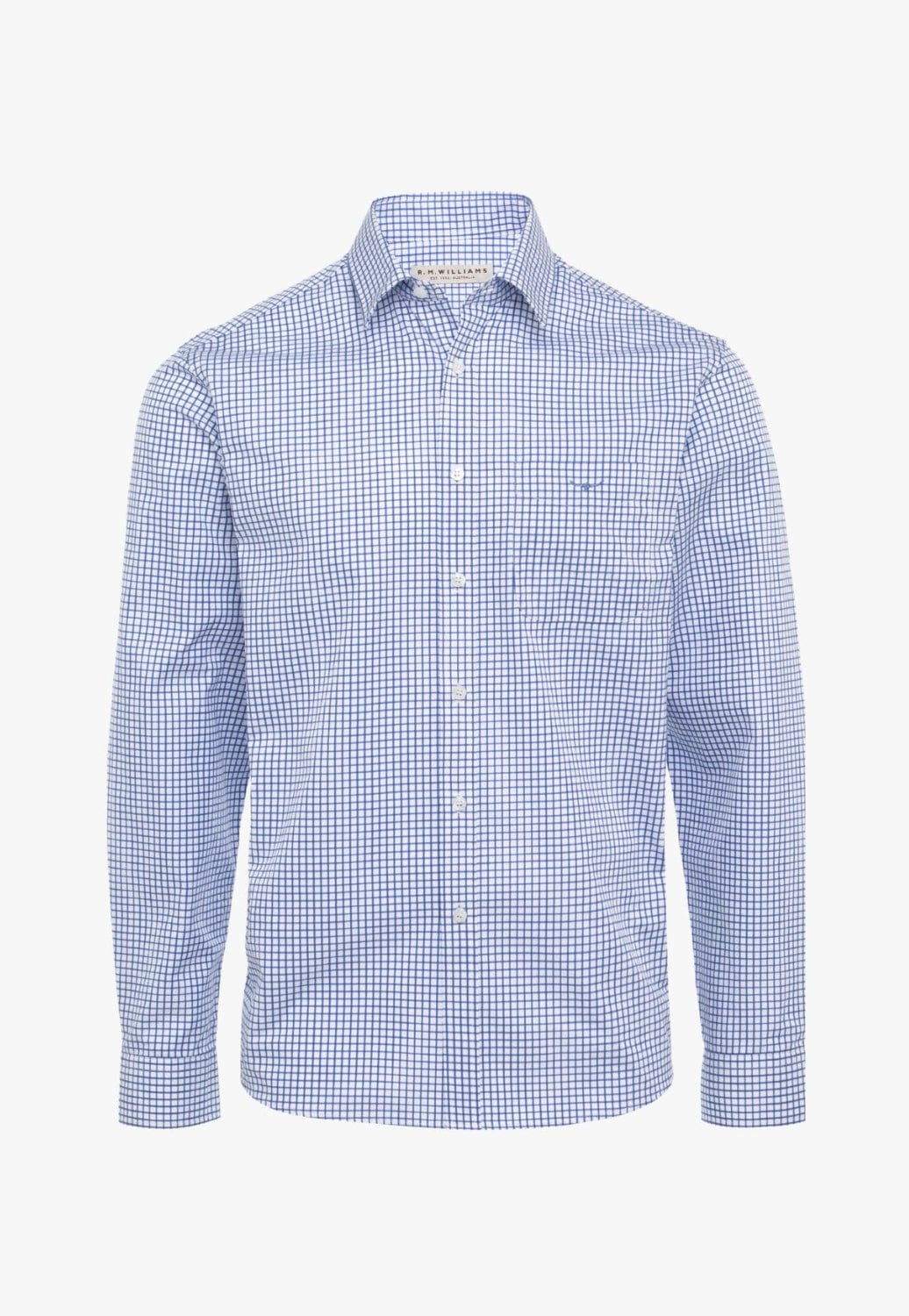 R.M. Williams CLOTHING-Mens Long Sleeve Shirts R.M. Williams Mens Collins Shirt