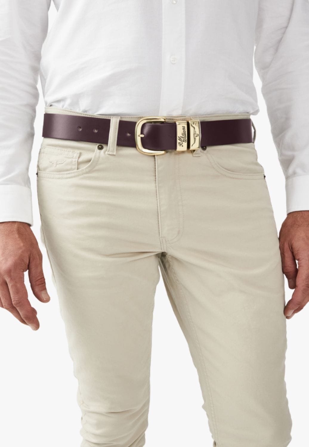 R.M. Williams CLOTHING-Mens Belts & Braces RM Williams Mens 3 Piece Solid Hide Belt