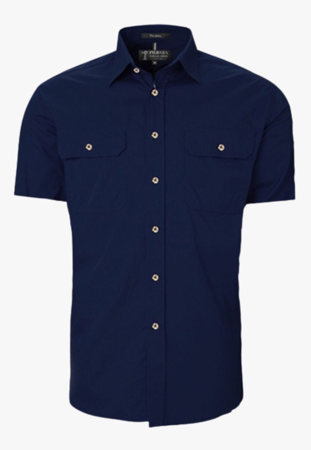 Ritemate WORKWEAR - Mens Shirts Pilbara Mens Open Front Short Sleeve Work Shirt RM500BTS