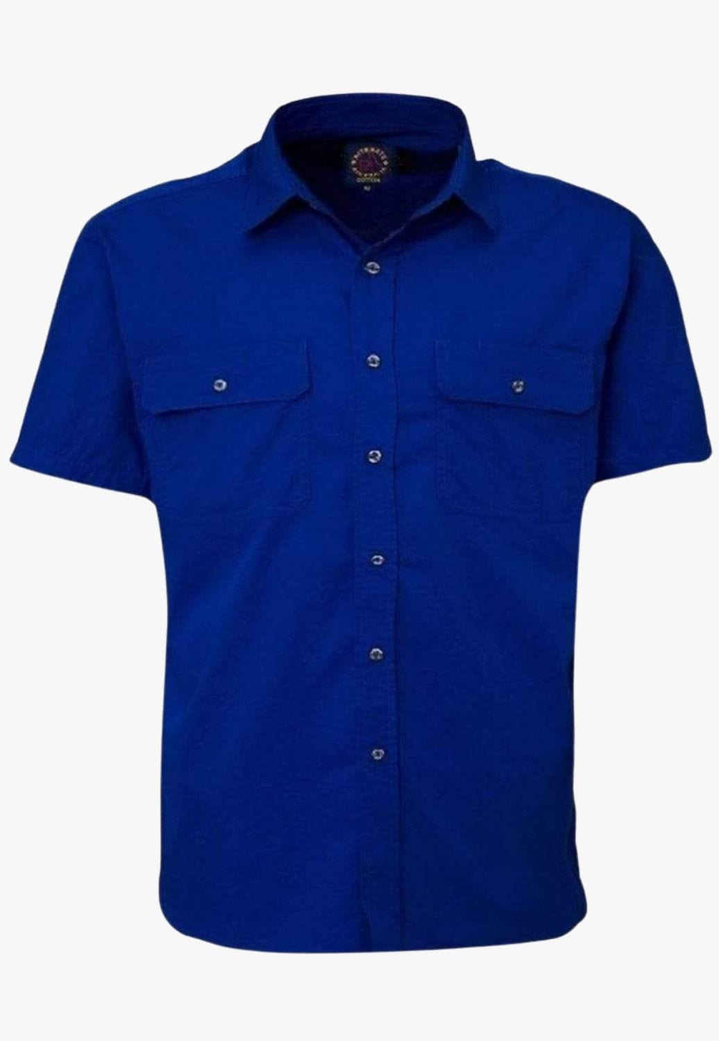 Ritemate WORKWEAR - Mens Shirts Pilbara Mens Open Front Short Sleeve Work Shirt RM500BTS
