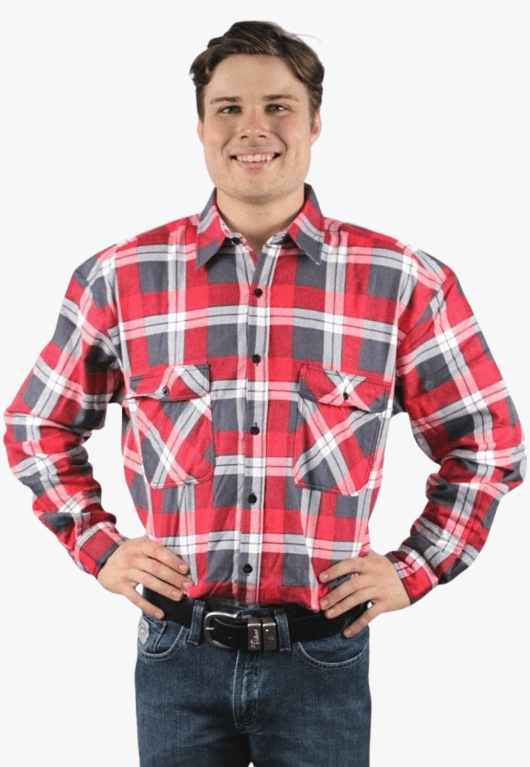 Ritemate WORKWEAR - Mens Shirts Ritemate Open Front Flannelette Shirt RM123FOF