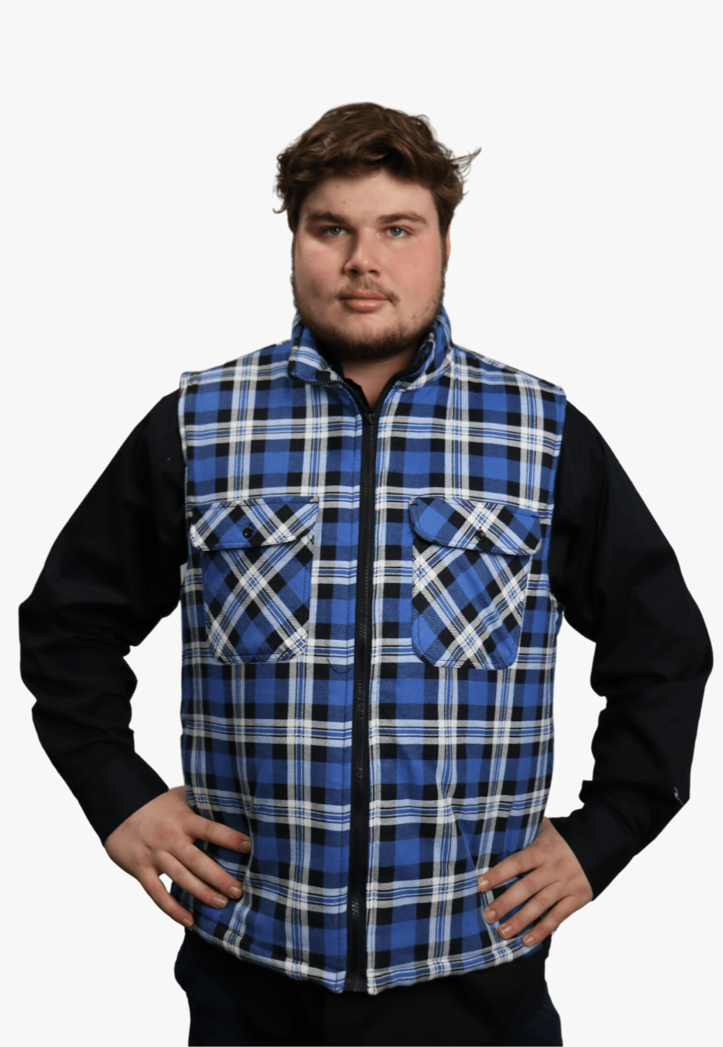 Ritemate WORKWEAR - Mens Jackets Ritemate Zipper Flannelette Quilted Vest