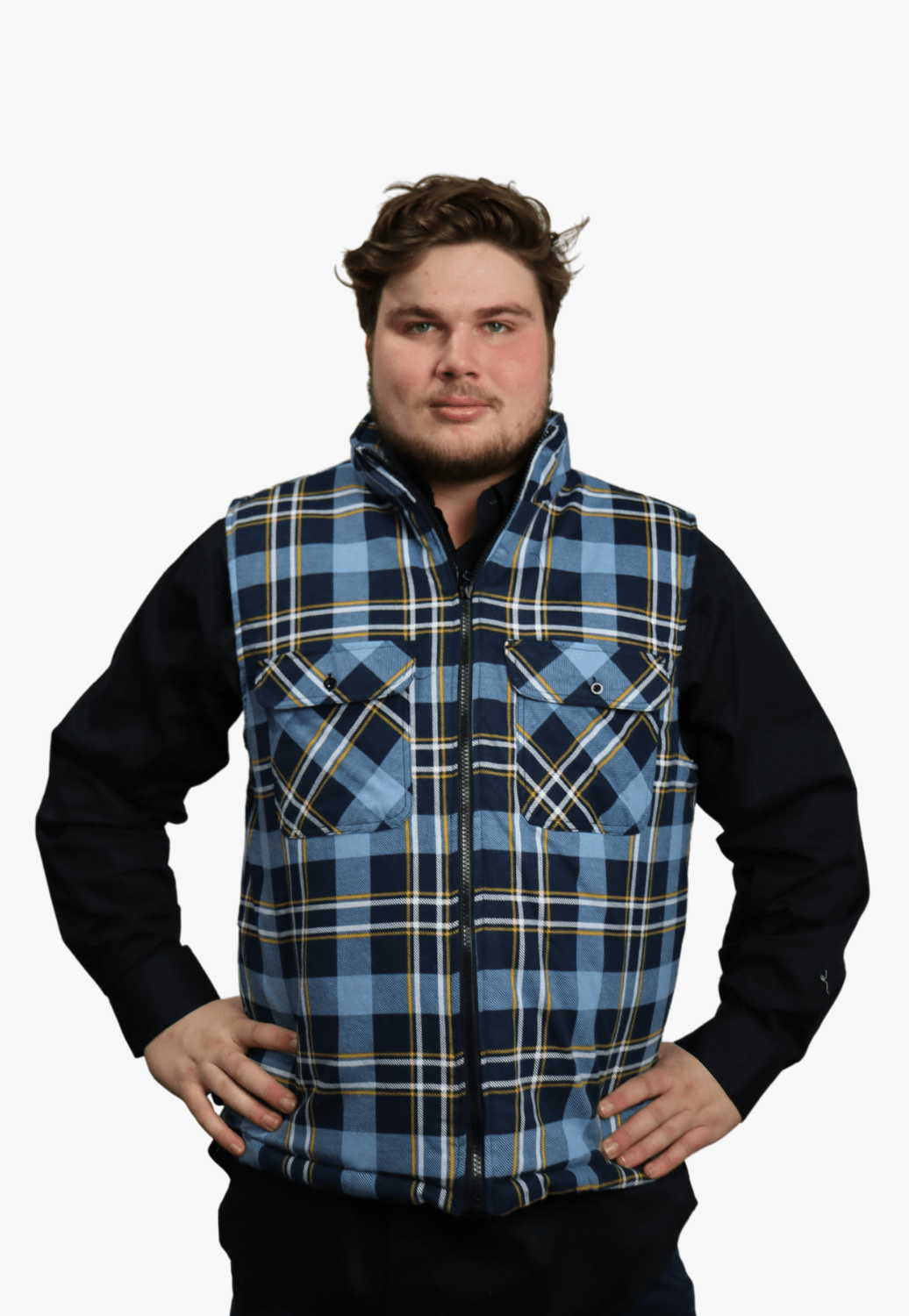 Ritemate WORKWEAR - Mens Jackets Ritemate Zipper Flannelette Quilted Vest