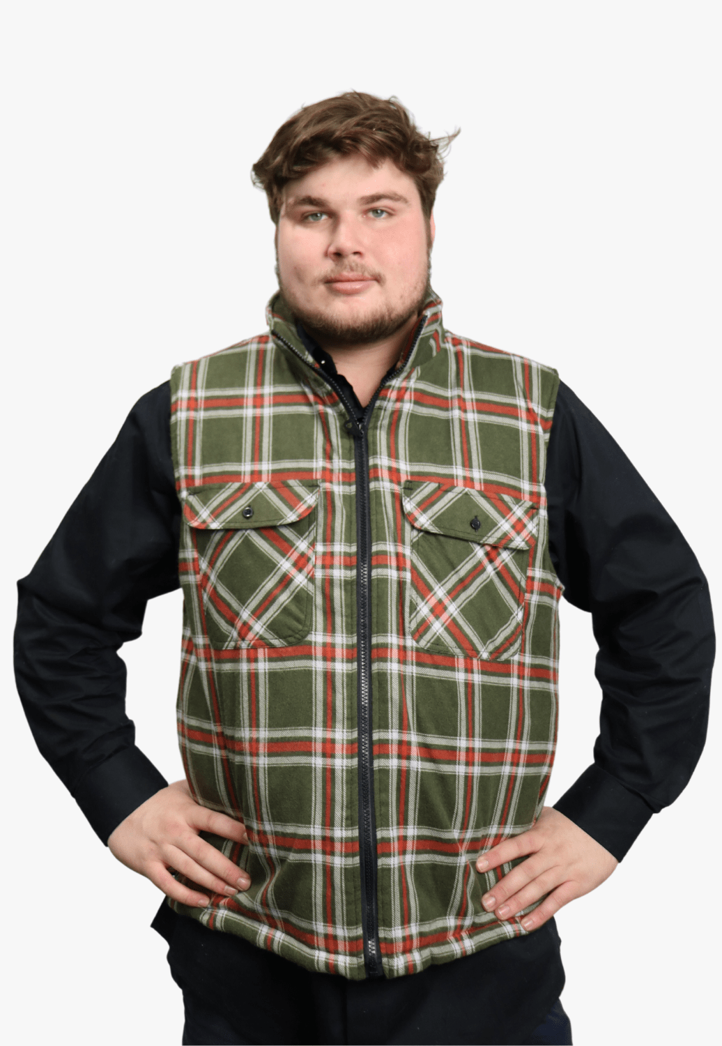 Ritemate WORKWEAR - Mens Jackets Ritemate Zipper Flannelette Quilted Vest