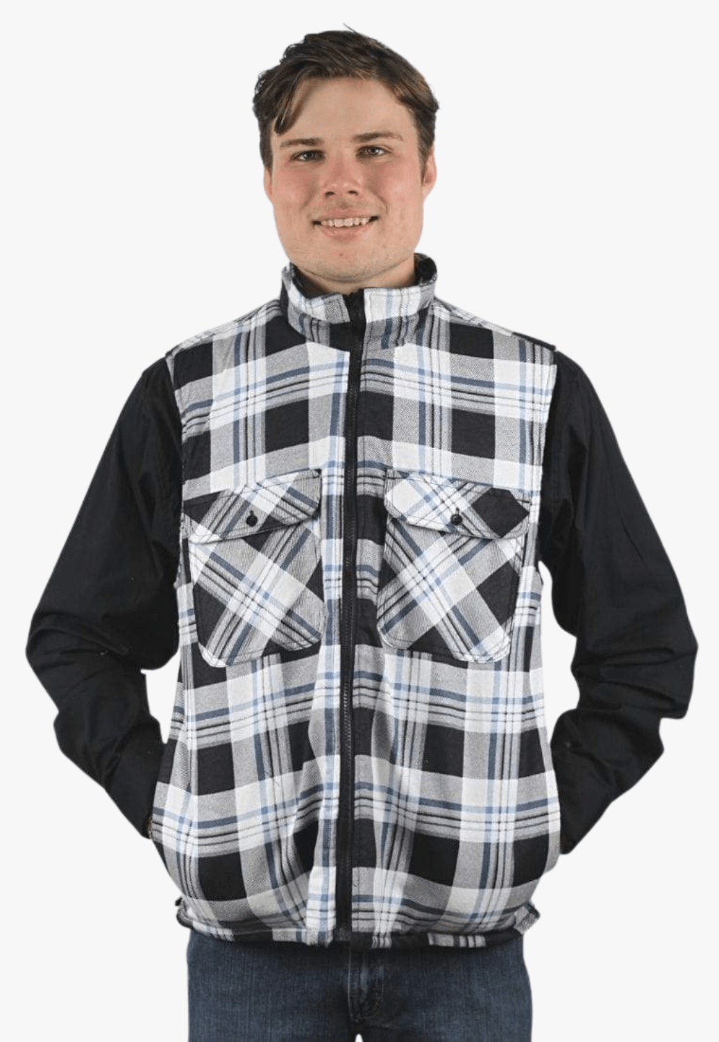 Ritemate WORKWEAR - Mens Jackets Ritemate Zipper Flannelette Quilted Vest RM123V