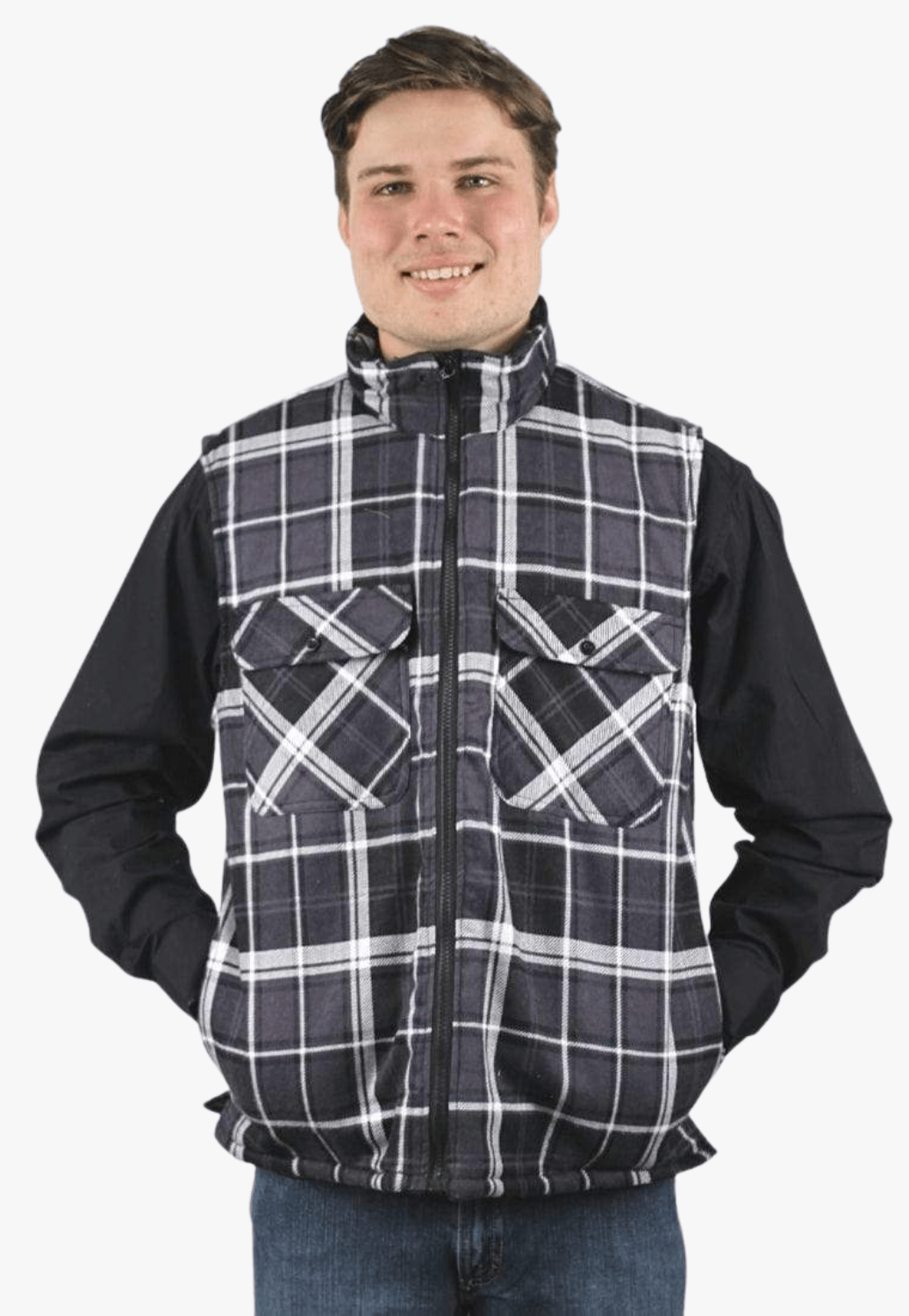 Ritemate WORKWEAR - Mens Jackets Ritemate Zipper Flannelette Quilted Vest RM123V