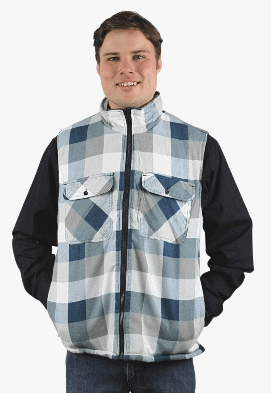 Ritemate WORKWEAR - Mens Jackets Ritemate Zipper Flannelette Quilted Vest RM123V