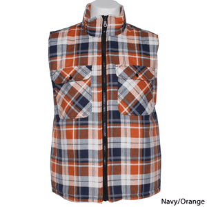 Ritemate WORKWEAR - Mens Jackets S / Navy/Orange Ritemate Zipper Flannelette Quilted Vest RM123V