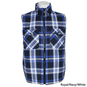 Ritemate WORKWEAR - Mens Jackets S / Royal/Navy/White Ritemate Zipper Flannelette Quilted Vest RM123V