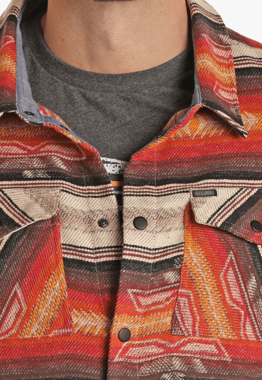 Rock and Roll CLOTHING-Mens Jackets Rock and Roll Mens Aztec Shirt Jacket