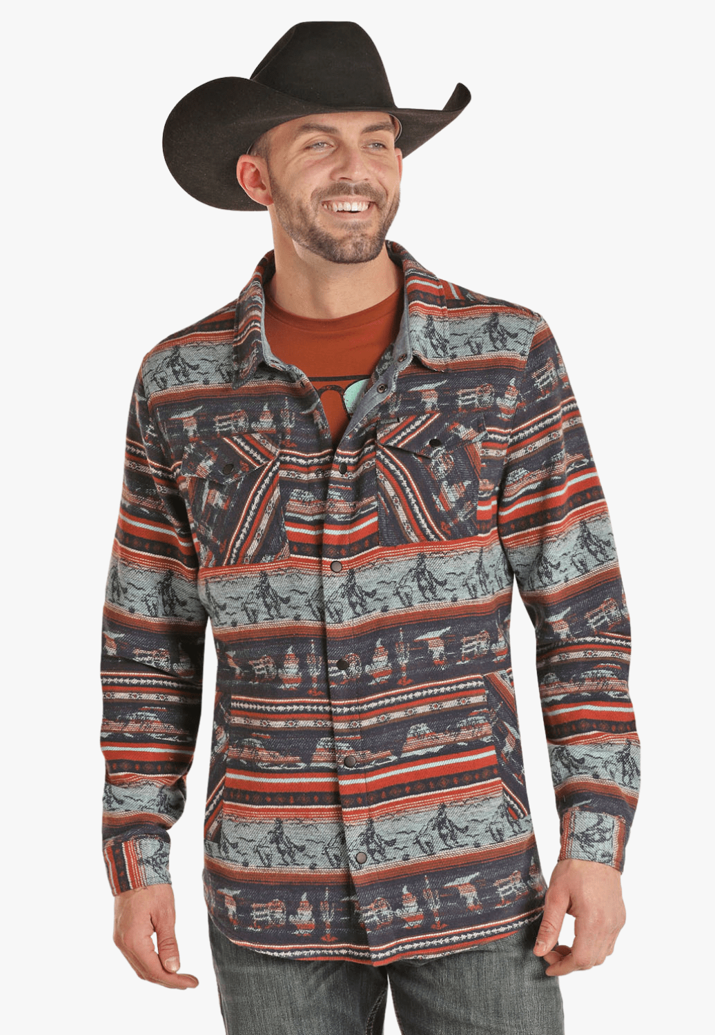 Rock and Roll CLOTHING-Mens Jackets Rock and Roll Mens Shirt Jacket