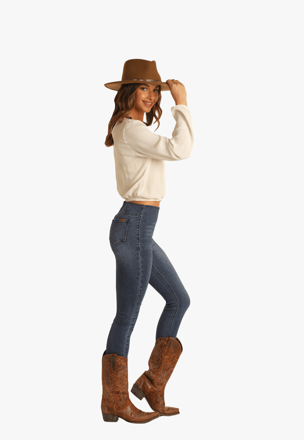 Rock and Roll CLOTHING-Womens Jeans Rock and Roll Womens High Waisted Skinny Jean