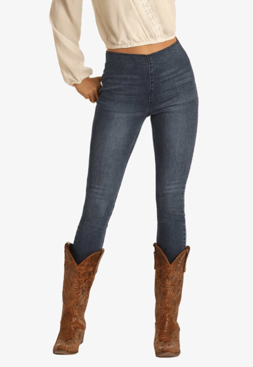 Rock and Roll CLOTHING-Womens Jeans Rock and Roll Womens High Waisted Skinny Jean