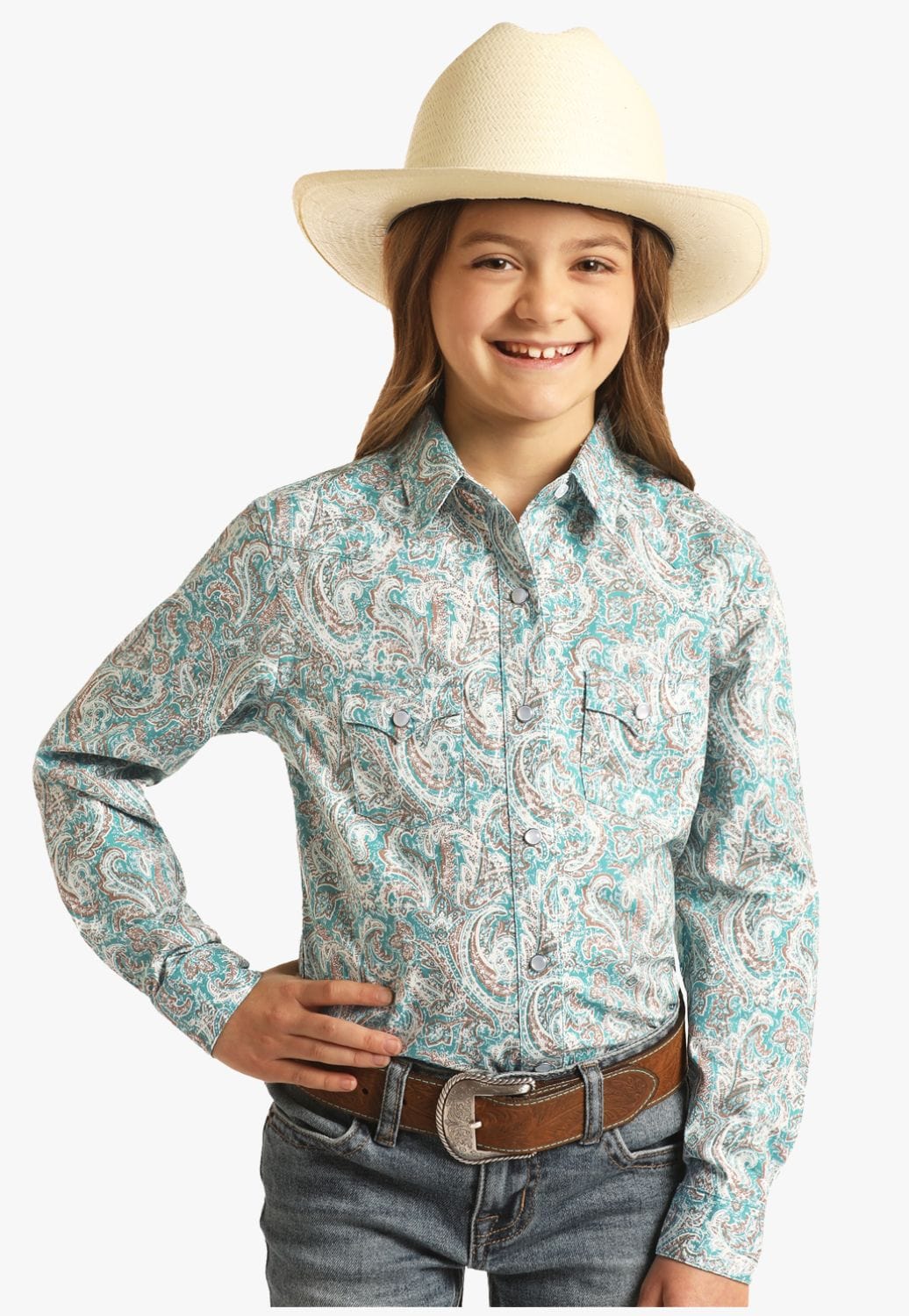 Rock and Roll CLOTHING-Girls Long Sleeve Shirts Rough Stock Girls Long Sleeve Shirt