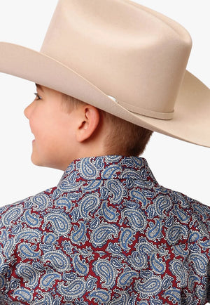 Roper CLOTHING-Boys Long Sleeve Shirts Roper Boys Amarillo Collection Long Sleeve Shirt