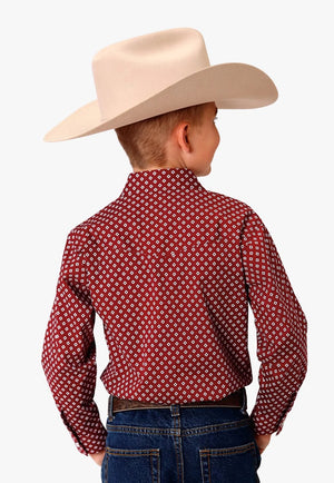 Roper CLOTHING-Boys Long Sleeve Shirts Roper Boys Amarillo Collection Long Sleeve Shirt