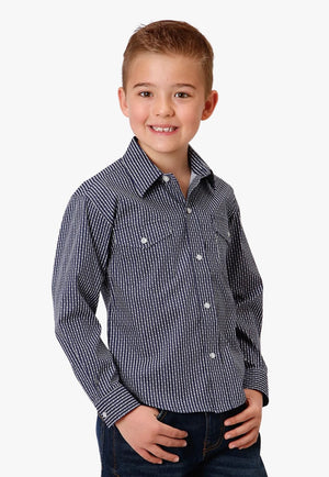 Roper CLOTHING-Boys Long Sleeve Shirts Roper Boys Amarillo Collection Long Sleeve Shirt