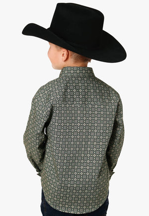 Roper CLOTHING-Boys Long Sleeve Shirts Roper Boys Amarillo Collection Long Sleeve Shirt