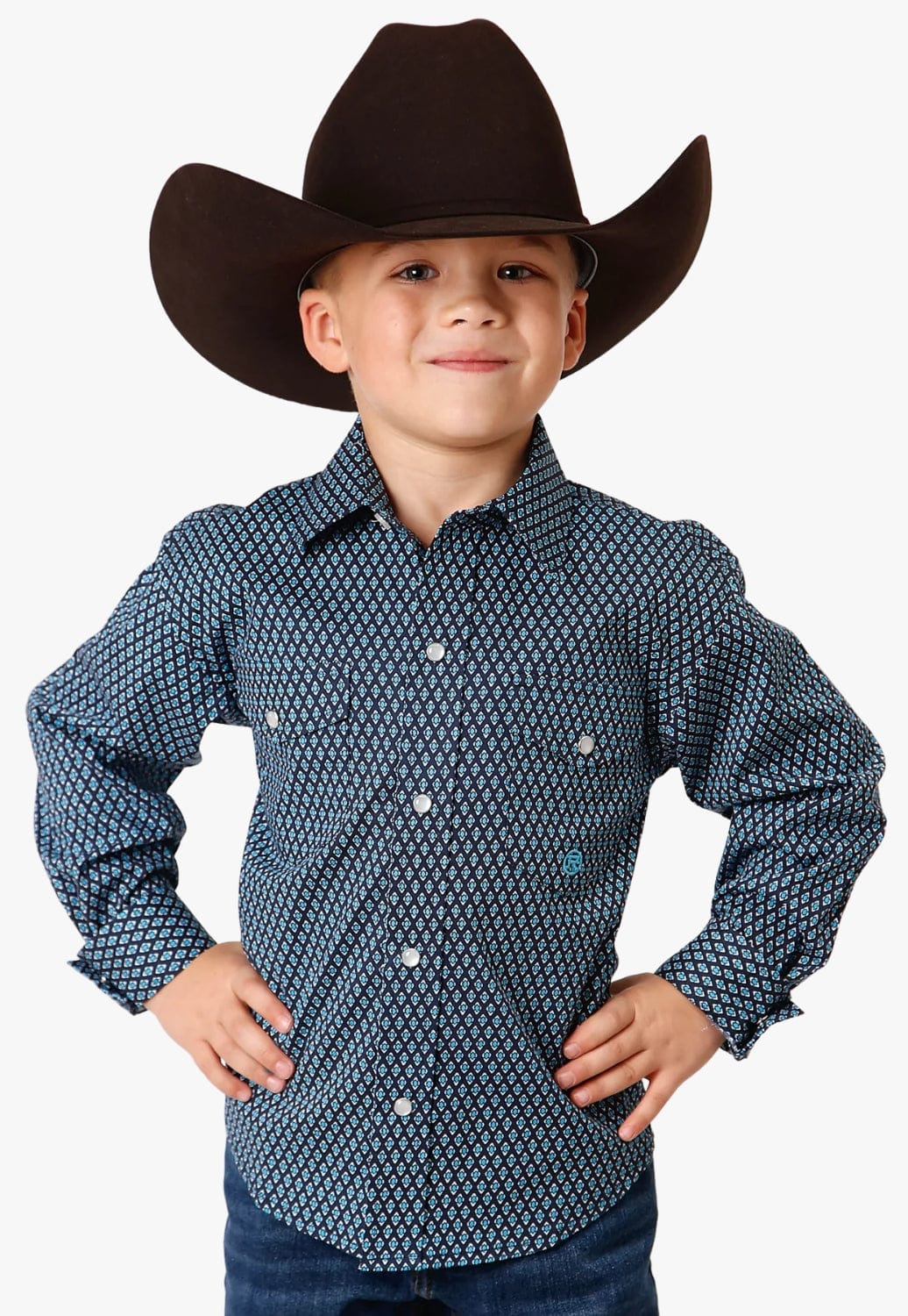 Roper CLOTHING-Boys Long Sleeve Shirts Roper Boys Amarillo Collection Long Sleeve Shirt