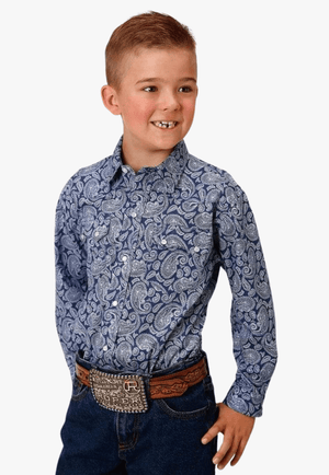 Roper CLOTHING-Boys Long Sleeve Shirts Roper Boys West Made Collection Long Sleeve Shirt