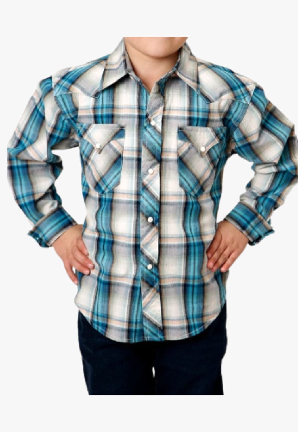 Roper CLOTHING-Boys Long Sleeve Shirts Roper Boys West Made Collection Long Sleeve Shirt