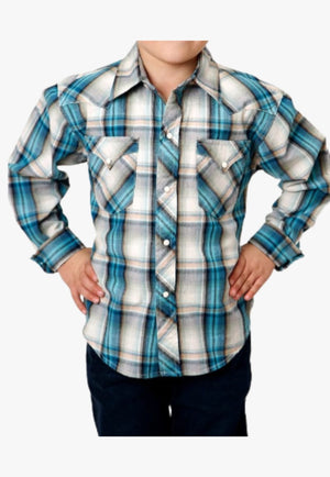 Roper CLOTHING-Boys Long Sleeve Shirts Roper Boys West Made Collection Long Sleeve Shirt