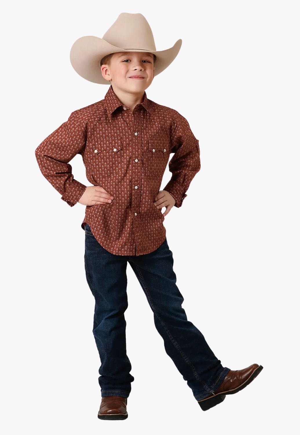 Roper CLOTHING-Boys Long Sleeve Shirts Roper Boys West Made Collection Long Sleeve Shirt