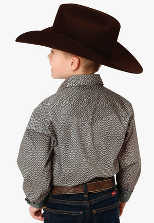 Roper CLOTHING-Boys Long Sleeve Shirts Roper Boys West Made Collection Long Sleeve Shirt