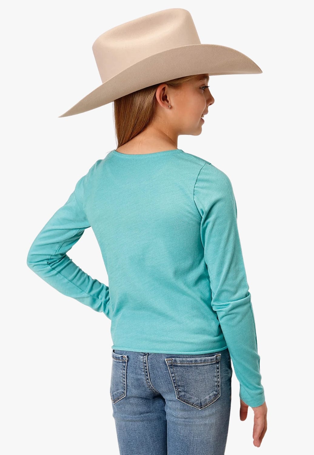 Roper CLOTHING-Girls Long Sleeve Shirts Roper Girls Five Star Collection Long Sleeve Shirt