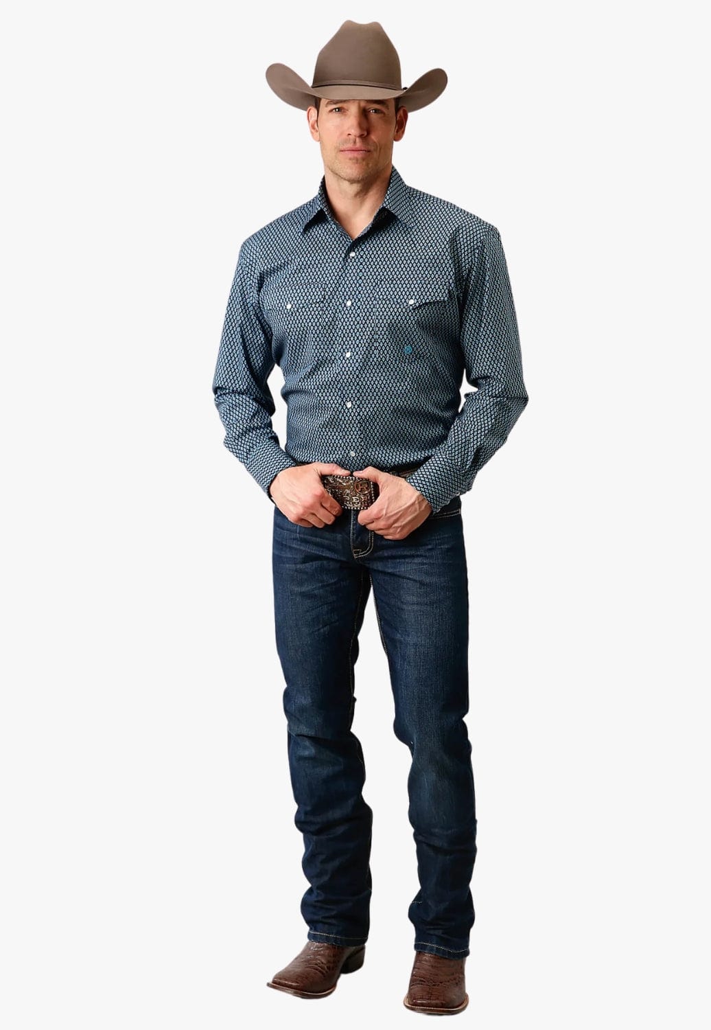 Roper CLOTHING-Mens Long Sleeve Shirts Roper Mens Amarillo Collection Long Sleeve Shirt