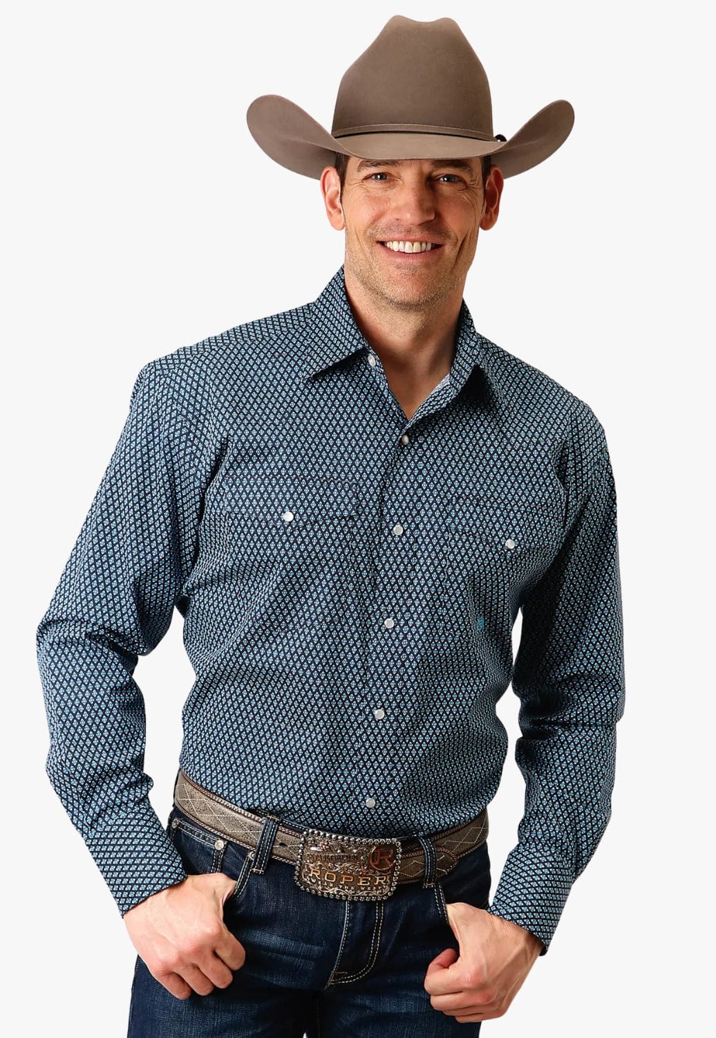 Roper CLOTHING-Mens Long Sleeve Shirts Roper Mens Amarillo Collection Long Sleeve Shirt