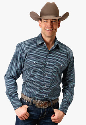 Roper CLOTHING-Mens Long Sleeve Shirts Roper Mens Amarillo Collection Long Sleeve Shirt