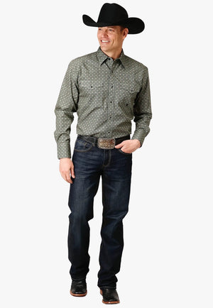 Roper CLOTHING-Mens Long Sleeve Shirts Roper Mens Amarillo Collection Long Sleeve Shirt