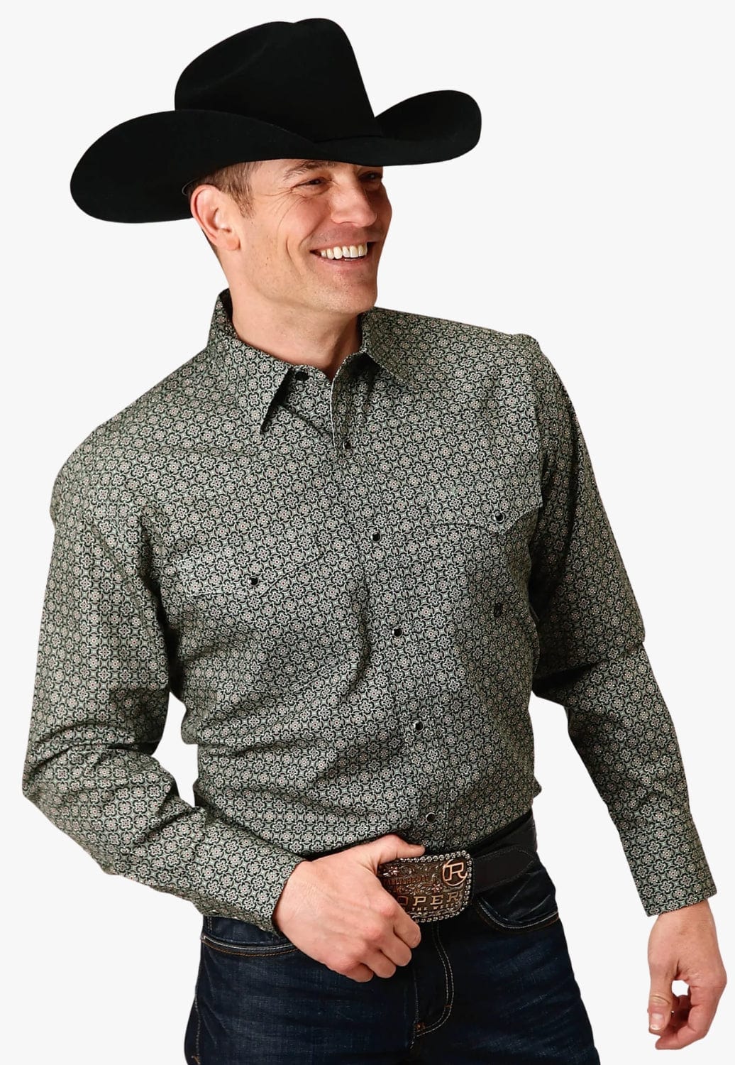 Roper CLOTHING-Mens Long Sleeve Shirts Roper Mens Amarillo Collection Long Sleeve Shirt