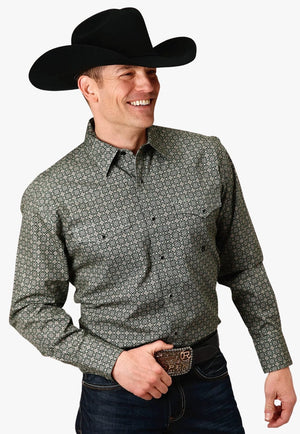 Roper CLOTHING-Mens Long Sleeve Shirts Roper Mens Amarillo Collection Long Sleeve Shirt