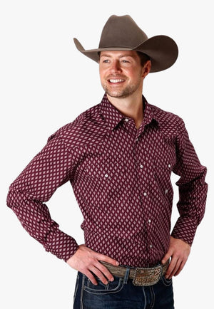 Roper CLOTHING-Mens Long Sleeve Shirts Roper Mens Amarillo Collection Long Sleeve Shirt