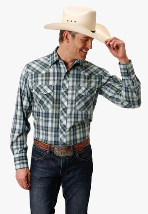 Roper CLOTHING-Mens Long Sleeve Shirts Roper Mens Karman Classic 55/45 Collection Long Sleeve Shirt