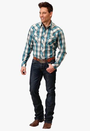 Roper CLOTHING-Mens Long Sleeve Shirts Roper Mens West Made Collection Long Sleeve Shirt