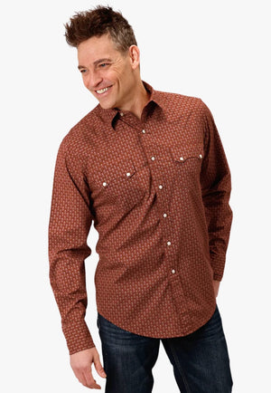Roper CLOTHING-Mens Long Sleeve Shirts Roper Mens West Made Collection Long Sleeve Shirt