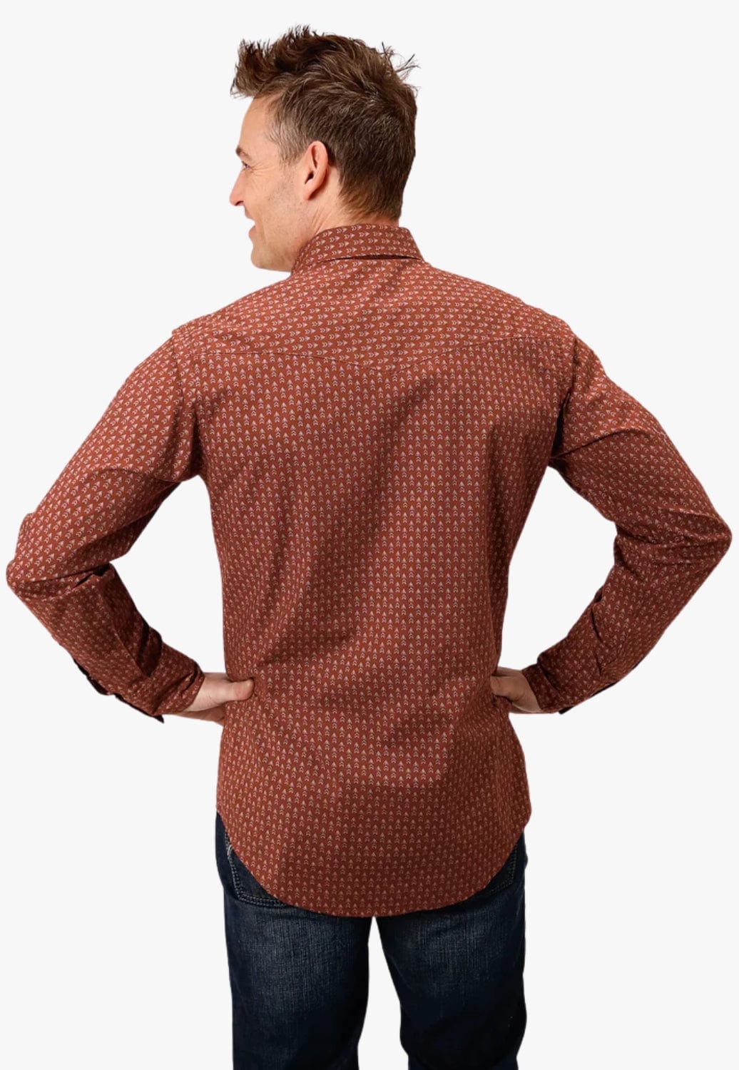 Roper CLOTHING-Mens Long Sleeve Shirts Roper Mens West Made Collection Long Sleeve Shirt