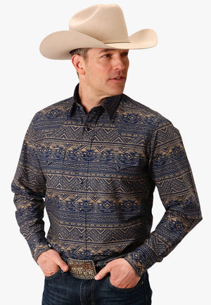 Roper CLOTHING-Mens Long Sleeve Shirts Roper Mens West Made Collection Long Sleeve Shirt